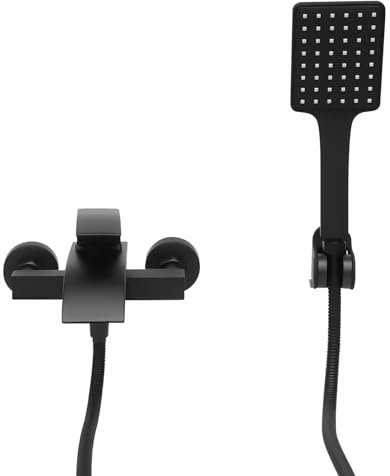 TaNeHaKi Badewannenarmatur Schwarz mit Brause Wasserfall Mischbatterie Bad Wasserfall Badarmatur Badewanne Wasserfall Wasserhahn Badewanne mit Handbrause Schwarz