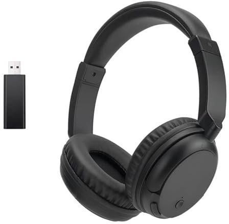 Auriculares InaláMbricos Bluetooth Para Tv, Auriculares InaláMbricos De Graves Profundos Sobre La Oreja Para Adultos Y Personas Mayores, Auriculares Ligeros Para Tv, Pc, TeléFono MóVil (Negro)