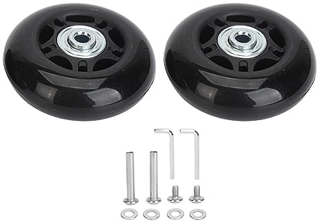 Tomotato Kofferrollen Ersatzrollen, 2 Stück Universal Lenkrollen aus Gummi mit Montagewerkzeug (68x24mm)