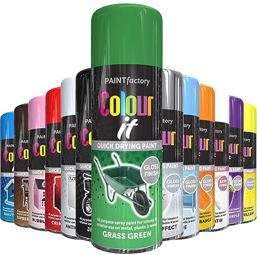 AlezyB 1x Grass Green All Purpose Spray Paint 400ml – Acrylic Car Spray Paint for Metal, Wood & Plastic, Heat Resistant Radiator Paint, Furniture & Household Spray Paint for Touch Up & Restoration