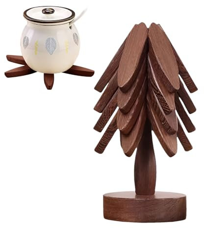 Dessous de Verre en Bois pour Arbres, Dessous de Plat en Bois pour Plats Chauds, Dessous de Verre Chauffant en Bois réutilisable, Dessous de Verre en Bois pour Anniversaire, Nouvel an, Noël, Pâques