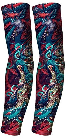 RU-X Manicotti Braccia per Tatuaggio,Donne Uomo，Pallavolo,Ciclismo，Tennis,Running,Disponibile in Estate e Inverno