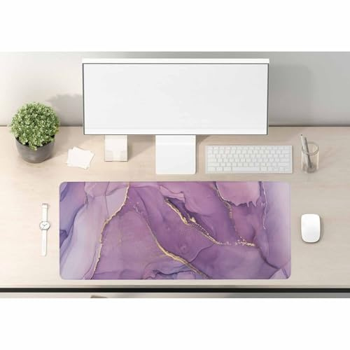 Woutay Desk Mouse Pad,Purple Marble,Extended Large Mouse Mat Desk Pad