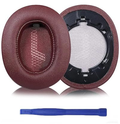 Umvowuxa LIVE 500BT Replacement Ear Pads for JBL LIVE 500BT Headphones, Protein Leather Ear Pads,Density Sound Isolating Foam (Red)
