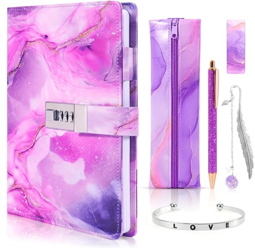 ZOOI Geschenke für Mädchen, Tagebuch mit Schloss 8 9 10 11 12 13 Jahre, Adventskalender Mädchen und Kinder, Weihnachtsgeschenke für Mädchen Tagebuch(6PCS)