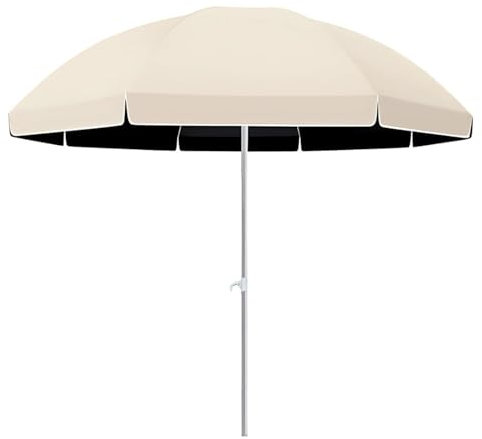 Générique Parasol de Terrasse, 180/220/240cm Parasol de Table Extérieur Portable Hauteur Réglable, Parasol de Jardin pour Pelouse, Piscine, Plage(Beige,220cm/7ft)