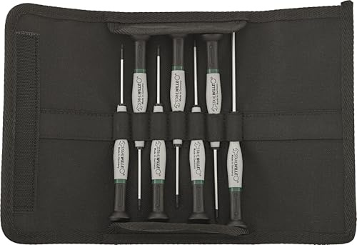 STAHLWILLE 4754/7 | Juego de destornilladores electrónicos Torx® 7 piezas (T4; T5; T6; T7; T8; T9; T10) | para tornillos más pequeños | Fabricado en Alemania