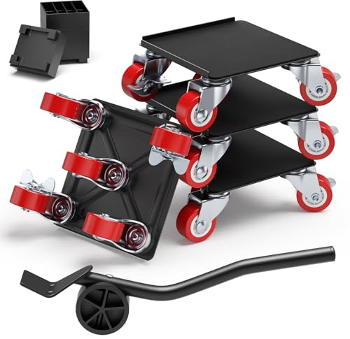 Juego de 5 ruedas de transporte para muebles, elevador de muebles y ruedas para muebles de madera dura, ruedas pesadas para armarios, sofás, bancos de trabajo, capacidad de carga de 1500 kg