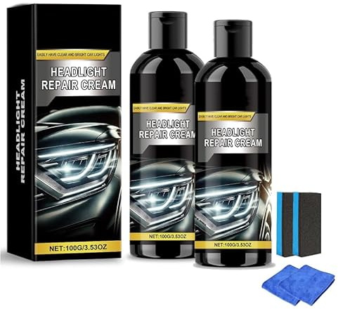 Doeyvose Headlight Repair Cream, Headlight Restoration and Protection Renovation Treatment,Car Headlights Cleaner & Polishing Kit, Suitable for All Vehicles for Brighter, Clearer Headlights (1)