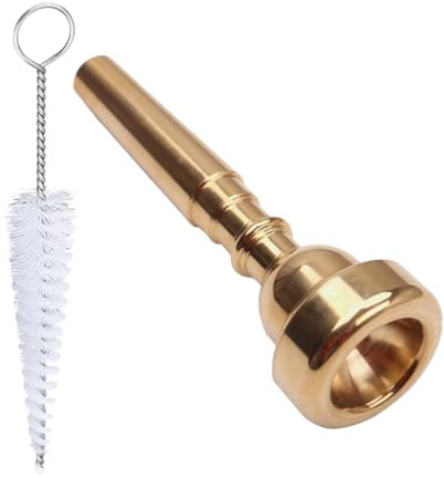 Trompetenmundstück Reinigungsbürste 1 Satz aus Kupfer Nylon Eisen | Gold, 2 Stück, für Pflege und Gründliche Reinigung, Zubehör für Trompetenspieler