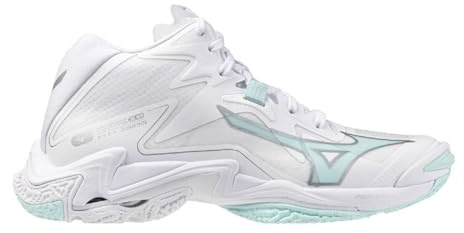 Mizuno Wave Lightning Z8 Mid, Scarpe da Pallavolo Donna, White/Blue Tint (Sistema Taglie Calzature EU, Adulto, Donna, Numero, Media, 38)