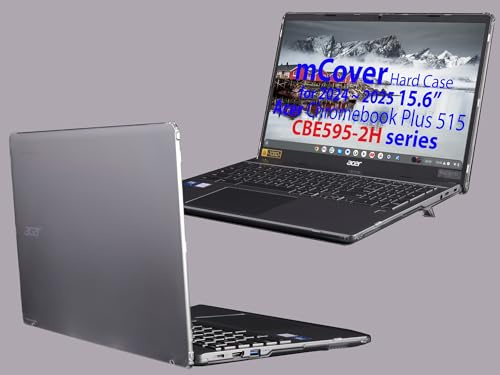 mCover Funda solo compatible con Acer ChromeBook Plus 515 CBE595-2 Series 2024-2025 de 15.6 pulgadas (no es compatible con ningún otro modelo Acer) (transparente)