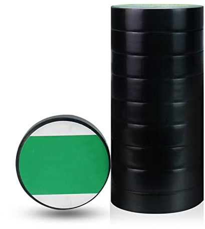 PRPRP 10 Rollen Isolierband for Elektroinstallationen – flammhemmend, wasserdicht, hochtemperaturbeständig, 9 m x 16 mm(Black)