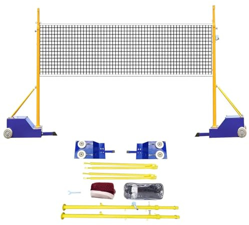 Volleybollstänger för trädgården, med volleybollnät/badmintonnät, volleybollträningsutrustning, 1,5-2,8 meter justerbar höjd, för vuxna stadioner