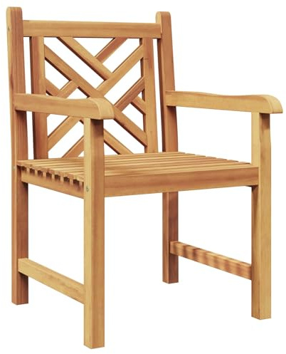 Owoxanthellate Gartenstuhl Set 2er Massiv Teakholz 60x58x90 cm Braun, Robuste Terrassenstühle mit Armlehne, Ergonomische Balkonstühle wetterfest für Garten Terrasse Balkon und Outdoor Dining