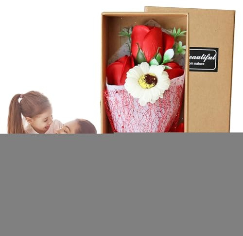 Generico Ramo De Flores De Jabón | Jabón Con Ramo De Flores De Rosa Artificial De Clavel | Perfumado Para Jabones De Baño Para Boda, Día De La Madre, Aniversario, Decoración