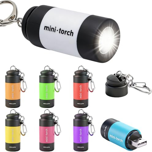 LYPPUL 8 Stück Mini LED Taschenlampe, Bunte Taschenlampe Kinder, Schlüsselanhänger taschenlampe Klein, mini taschenlampes für Klettern Notfall Outdoor Camping mitbringsel kindergeburtstag