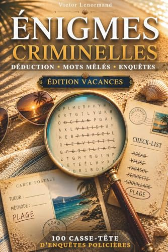 Énigmes criminelles: Cahier de vacances adulte et ados | 100 enquêtes policières à résoudre, mots mêlés et casse-têtes – qui est le coupable ?