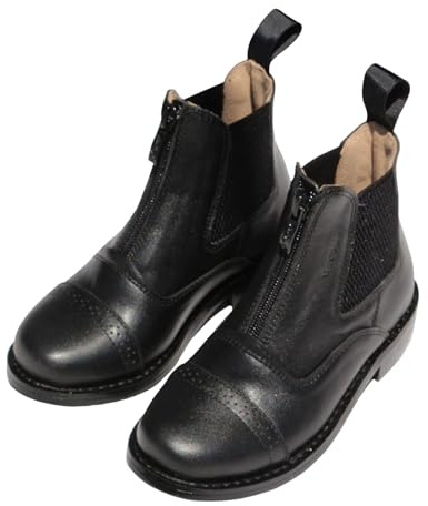 QLoztyse Botas de Equitación Infantiles Fabricadas en Cuero PU con Caña Corta Cierre Frontal Suela de Goma Que Brinda y Comodidad para Montar Adecuadas para Uso Diario y Actividades Ecuestres, 34