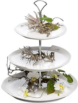 Sandra Rich 360227 Etagere, Edelstahl, weiß, 20 x 10 x 10 cm