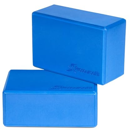 ProsourceFit Foam Yoga Blocks, High Density Eva Yoga Bricks 4”x 6” x 9” (Set of 2)