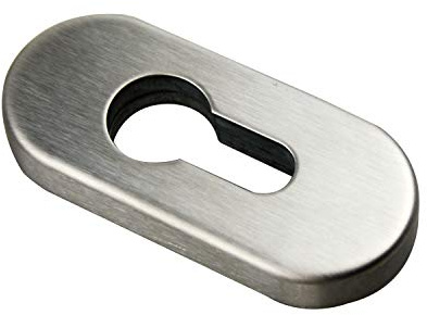 MS Beschläge ® Edelstahl Profilzylinderrossette 74mm passend zu unseren Stoßgriffen für Innen und Außen abgerundet