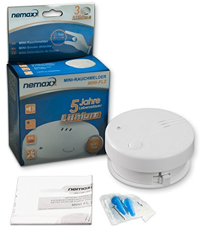 15x NEMAXX FL2 Mini Détecteur de fumée de haute qualité, diskret et avec technologie photoélectrique sensible + 15x NEMAXX Support magnétique