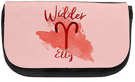 Kosmetiktasche mit Namen Elly und Sternzeichen-Motiv Widder | Schminktasche | Viele Vornamen zur Auswahl