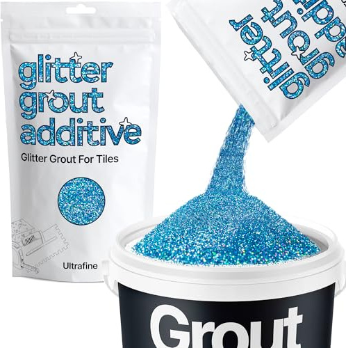 Hemway brillo aditivo Grout (Ultra Fino 1/128 0.008 0.2mm) Aditivo lechada del azulejo azulejos del baño mojado de estar Cocina - Ocean Blue holográfico - 100g