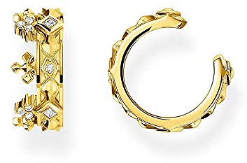 Thomas Sabo Kvinnor enkelt öra manschett krona 925 sterling silver EC0016-414-14, En storlek, Ädelmetall, Kubisk zirkonia