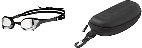Unbekannt Arena Unisex – Erwachsene Cobra Ultra Swipe Brillen, Silver-Black, One Size & Swim Brillenetui, Brillenetui Hardcase, Brillenetui Hartschale, Schwarz