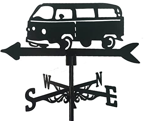 WCEECE Wetterhahn, wetterfahne für Garten Dach Metall Weather Vane Retro Edelstahl Segelboot Schiff Weathervane Schwarze Sprühfarbe Wind Schaufel Außenschuppen Eisenharten Dach Scheunen Dekoration