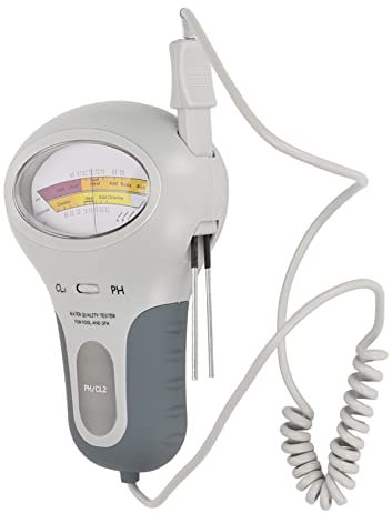 2 In 1 Wasserchlor und PH Messgerät, Wasserqualitätsanalysator mit Sonde, Erkennt Schnell, mit Großem Bildschirm, Batteriebetrieben, Tragbarer Schwimmbeckentester für Spa, Aquarien