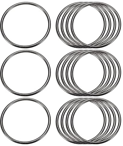 sourcing map Metall O Ringe, stk. mm (.) ID mm Stärke Mehrzweck Nicht- O-Ring Schnalle für Handwerksgürtel Geldbeutel Tasche Hardware Herstellen, Silber Ton