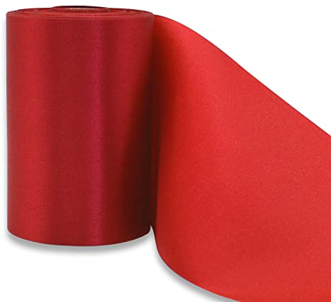 YUNSHANGHE 1 Rollen 9,5cm x 20m Rot Breit Geschenkband zum Dekorieren & Basteln, Große Satinband für Eröffnungszeremonie Stuhlschleifen, Schleifenband für Hochzeit Geburtstag Weihnachten Deko