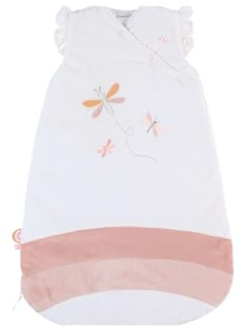 NOUKIE'S - Vintersovsäck 0-6 månader (70 cm) - TOG sovsäck 2–3,5 - dragkedja - polyester/bomull - vit och rosa