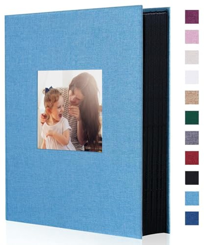 Miaikoe Fotoalbum 10x15 300 Leinen Album Slip in für Familie Hochzeitstag Album Buch Holds 300 Horizontal 10x15cm Fotos Teal