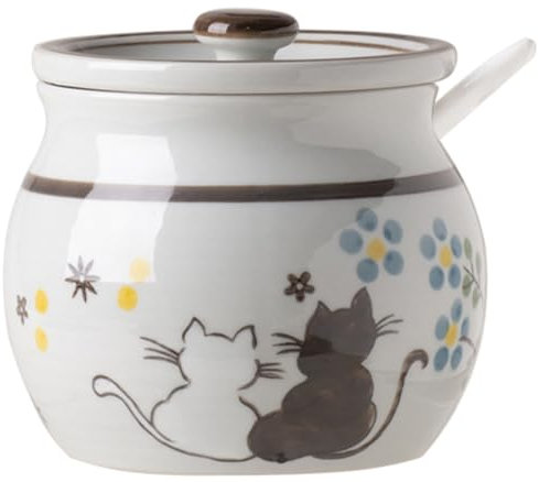 DOCIM Sucrier avec Couvercle, sucrier Japonais avec Couvercle, Mini Sugar Pot, Pot d'épices Sugar Container,#l,L