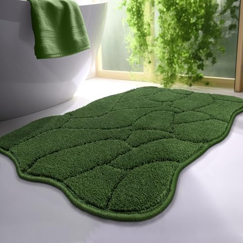 BSICPRO Large Bathroom Rugs, 24X36 Inches Bath Mats Non Slip, Soft Absorbent Microfiber Bath Rugs, Quick Dry Bathroom for Shower Floor, Machine Washable (Forest Green)