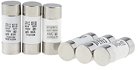 Sicherung 2PCS 500V 22x58mm flinke Keramikrohrsicherung 40A 50A 63A 80A 100A 125A for RO17 Sicherungskern 22 * ​​58 (Color : Pattern Random, Size : 63A)
