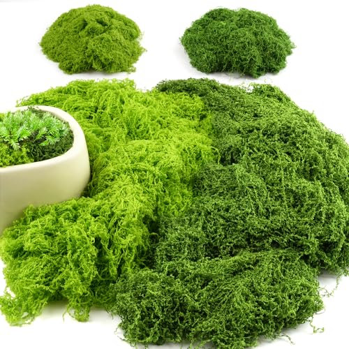 Hopton 100g Kunstmoos zum Dekorieren, Moos Deko, Moos zum Basteln, Islandmoos, Kunstrasen zum Basteln, Kunstpflanze, Fake Pflanzen für Übertöpfe Künstlicher Pflanzen, Aquarium, Krippe Modellbau