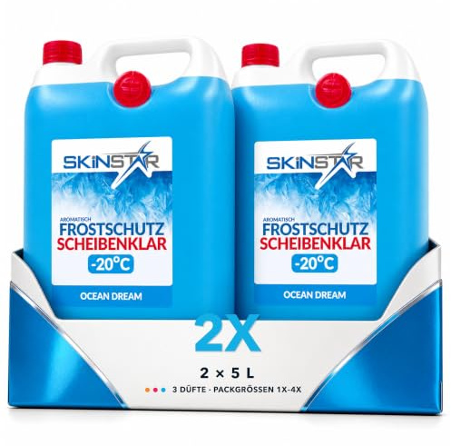 SkinStar Scheibenfrostschutz -20°C mit Duft | Effektiver Scheibenreiniger | Winter | Gebrauchsfertig | Frostschutzmittel Scheibenwaschanlage | Klare Sicht (10l, Ocean-Dream)
