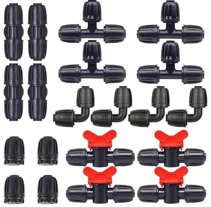 Wzzy Gurden 20 Piezas Conectores de Púas Irrigación por Goteo, Irrigación Goteo Sistema Riego Tubería Manguera Distribución Conectores Conexiones para Irrigación Riego, 1/2 Pulgadas
