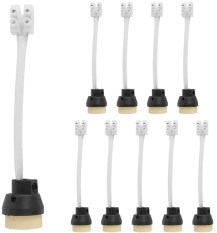 Laroal 10er-Pack GU10-Lampenfassung, 0,75 mm², 15 cm Kabel, 0–250 V, 3 A, Teile für Leuchten, Keramik-Lampensockel, Anschluss, GU10-Buchse