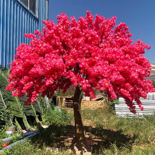 Árbol artificial de cerezo en flor, gran árbol de simulación rosa para decoración de interiores y exteriores, hermoso acento floral para diseño de paisaje y lugar