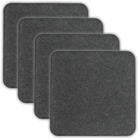 VOSSBACH 4er Set Filz Sitzkissen Eckig Anthrazit oder Grau 35 x 35 cm mit Antirutschnoppen Stuhlkissen Sitzauflage Filzkissen (Anthrazit)