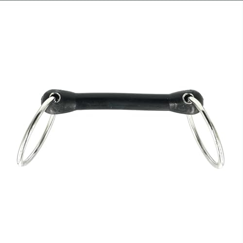 ES0101 Wassertrense Stangengebiss Flexibel Gummi 65mm/23mm, 12.5 cm | Equine Smile Ringtrense Stange Ungebrochen Weich Gebiss Pferd Pony Maulschonend Reitsport Ausbildungsgebiss Flexi Dick