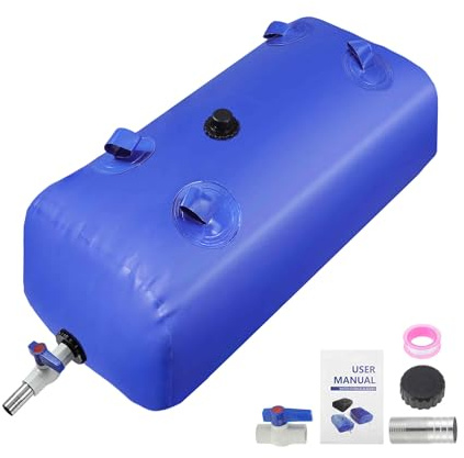 A ABSOPRO 110 L/29 gal Water Bladder Storage Container Large Capacity Foldable Portable Water Tank Urgency Water Bladder Soft Water Bag RV Camping Garden Watering Field Irrigation 1000D
