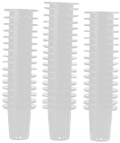 Yardenfun 50piezas Unidades Cestas Plástico para Cultivo Hidropónico Interior Cubos Plantación Redondas Macetas Raíz Control para Plantas y Verduras