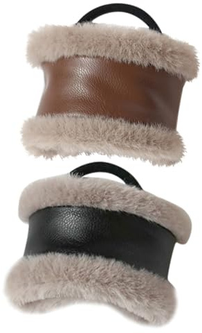 VALICLUD 2stücke Leder Pferdeschwanzhalter für Damen Haarschmuck mit Elastizität Flauschige Haargummis für Pferdeschwänze Robust und Formstabil
